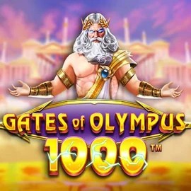 Gates of Olympus 1000 online game logo by Pragmatic Play on lucky-max-casino.net